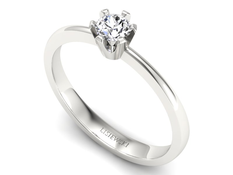 Złoty pierścionek zaręczynowy z diamentem - p16942b - 3