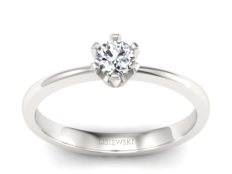 Złoty pierścionek zaręczynowy z diamentem - p16942b - 1