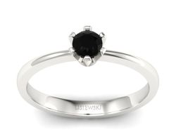 Złoty pierścionek białe złoto z brylantem - p16942bcd