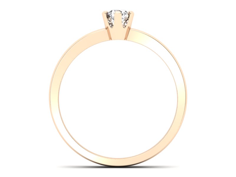 Pierścionek z brylantem różowe złoto - p16942c - 2