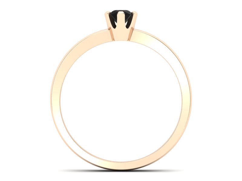 Pierścionek z czarnym diamentem różowe złoto - p16942ccd - 2