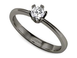 Złoty Pierścionek z diamentem czarne złoto 585 - p16942cz