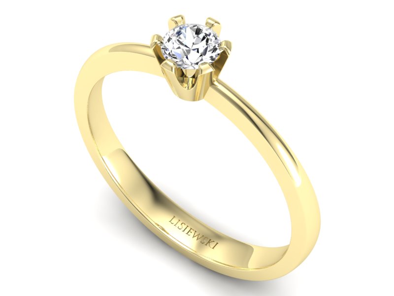 Złoty pierścionek zaręczynowy z diamentem - p16942z - 3