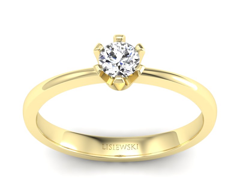 Złoty pierścionek zaręczynowy z diamentem - p16942z - 1