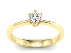 Złoty pierścionek zaręczynowy z diamentem - p16942z
