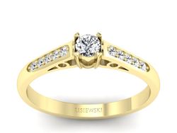 Pierścionek zaręczynowy z diamentami złoto 585 - p16958z