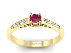 Pierścionek zaręczynowy z rubinem i diamentami - p16958zr