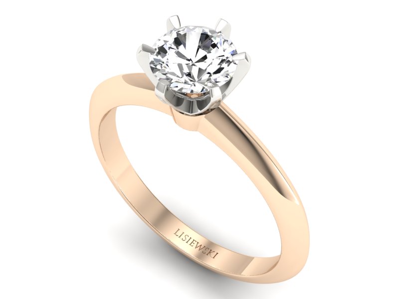 Złoty Pierścionek zaręczynowy z brylantem - p16960cb - 3