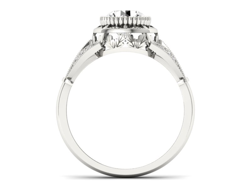 Pierścionek z diamentami białe złoto próba 585 - p16968b - 2