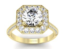 Złoty pierścionek z brylantami żółte złoto 585 - p16974z