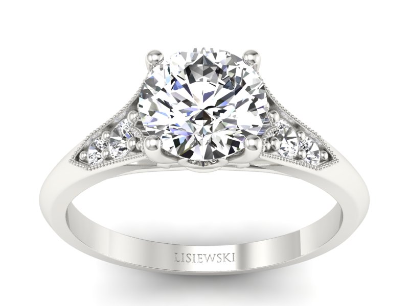 Pierścionek z diamentami białe złoto próba 585 - p16980b - 1