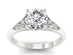 Pierścionek z diamentami białe złoto próba 585 - p16980b