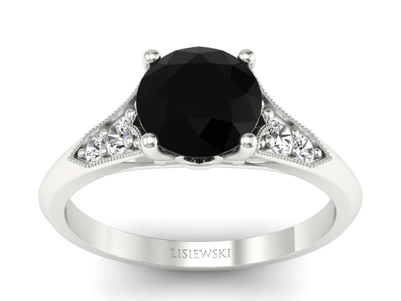 Pierścionek zaręczynowy diament białe złoto - p16980bcd - 1