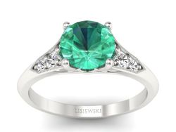 Złoty pierścionek ze szmaragdem i brylantami - p16980bsm