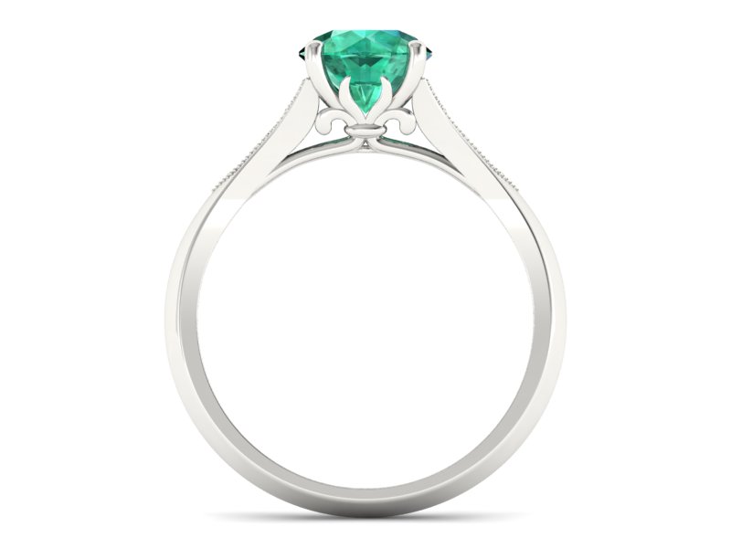 Złoty pierścionek ze szmaragdem i brylantami - p16980bsm - 2