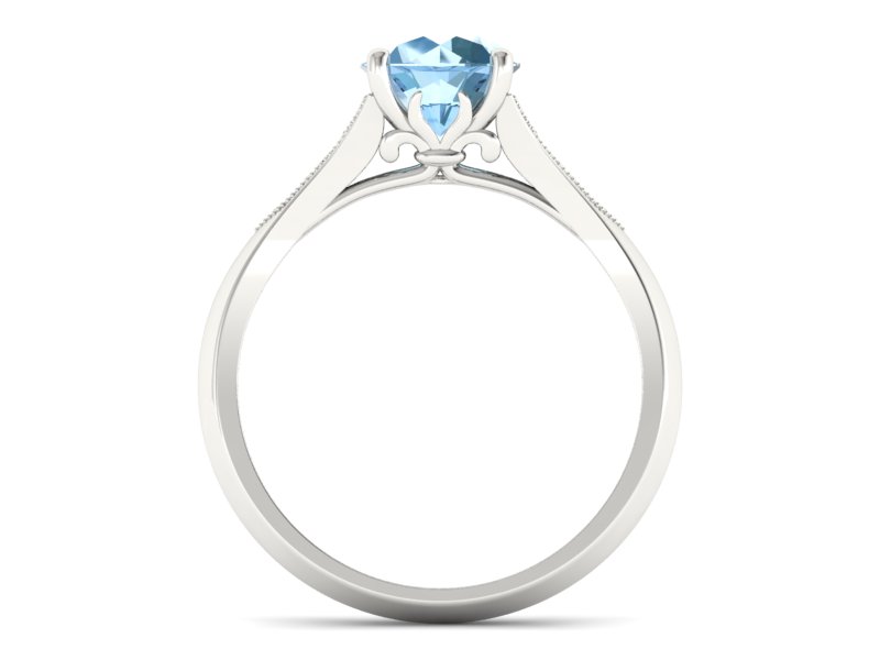 Pierścionek z topazem i diamentami białe złoto - p16980btp - 2
