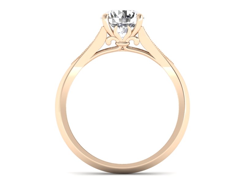 Pierścionek z diamentami różowe złoto próba 585 - p16980c - 2