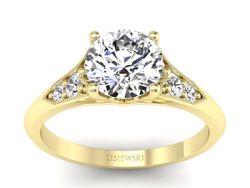 Złoty Pierścionek zaręczynowy z diamentami - p16980z