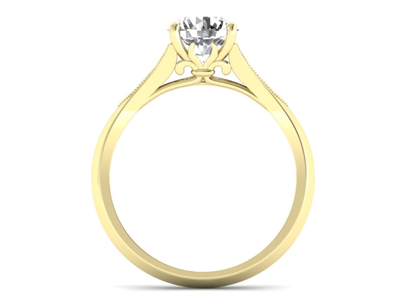 Złoty Pierścionek zaręczynowy z diamentami - p16980z - 2