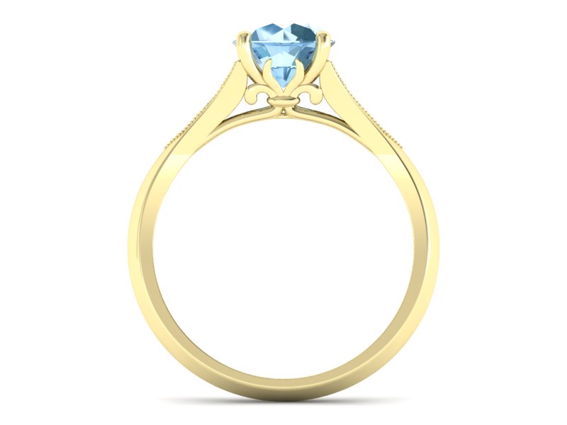 Złoty pierścionek z topazem i diamentami - p16980ztp - 2