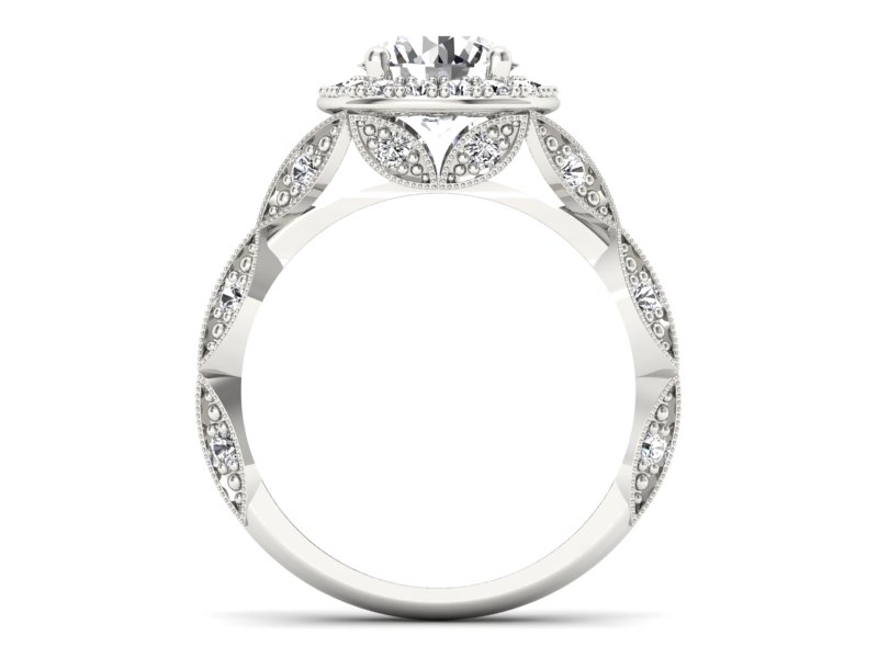 Złoty pierścionek z brylantami białe złoto - p16981b - 2