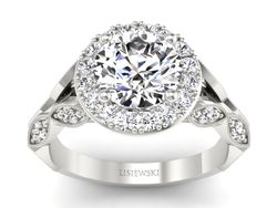 Złoty pierścionek z brylantami białe złoto - p16981b