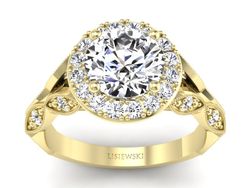 Złoty pierścionek z brylantami żółte złoto - p16981z