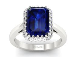 Ekskluzywny pierścionek z szafirem i diamentami - p16993bsz