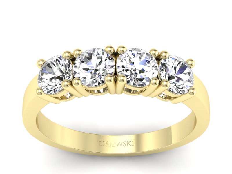 Pierścionek z diamentami w żółtym złocie - p16997z - 1