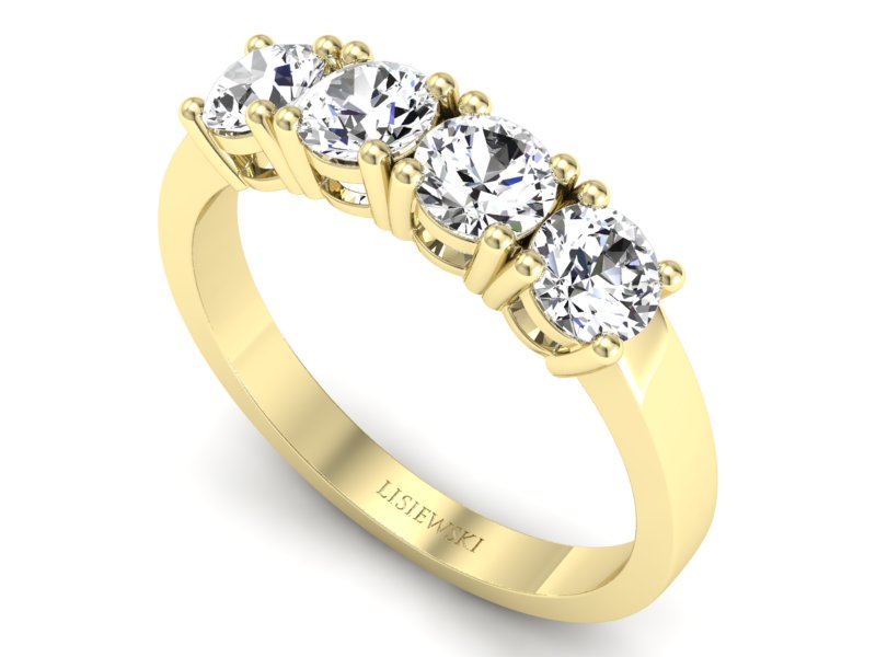 Pierścionek z diamentami w żółtym złocie - p16997z - 3