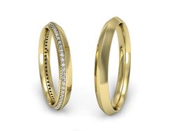 Obrączki z diamentami z żółtego złota 585 - P30180T208z