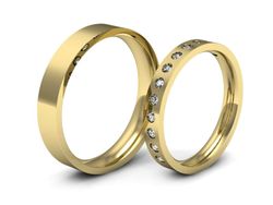 Złote Obrączki z diamentami złoto próba 585 - P3040160T160z