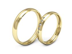 Złote Złote Obrączki z diamentami złoto 585 - P35160T153z