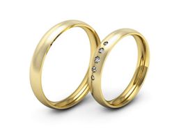 Złote Obrączki z diamentami złoto próba 585 - P35160T153zmp