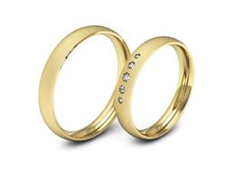 Złote Obrączki z diamentami złoto próba 585 - P35160T153zms