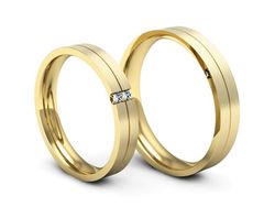 Złote Obrączki z diamentami złote obrączki - P3540150T158zmp