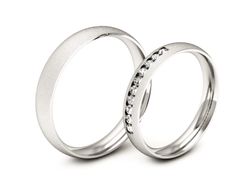 Obrączki z diamentami białe złoto 585 - P3540150T168bms