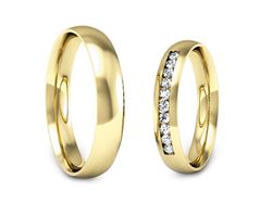 Obrączki z brylantami żółte zloto 585 14k - P3540150T168z