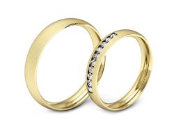 Obrączki z brylantami żółte złoto 14k - P3540150T168zms