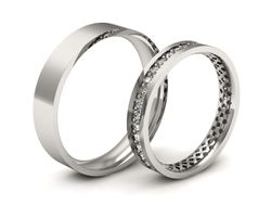 Obrączki z diamentami złote białe złoto 585 - P3545150T161b