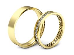 Złote Obrączki z diamentami złote obrączki - P3545150T161z