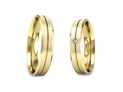 Obrączki z diamentem złote żółte złoto 585 - P40120T182zmp