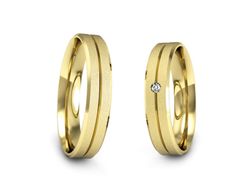 Obrączki z diamentem złote żółte złoto 585 - P40120T182zms