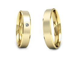 Obrączki z diamentem złote żółte złoto 585 - P40120T183zmp