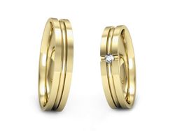 Obrączki z diamentem złote żółte złoto 14k - P40150T184z