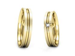Obrączki z diamentem złote żółte złoto 14k - P40150T184zmp