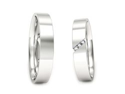 Obrączki złote z brylantami białe złoto 585 - P40150T226b