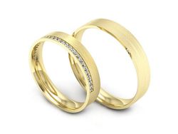 Obrączki złote z brylantami żółte złoto 585 - p40150T233zmp