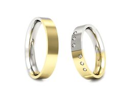 Obrączki z diamentami złote żółte białe 14k - p40160n109bz