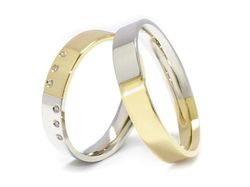 Obrączki z diamentami dwukolorowe złoto 585 - p40160n109zb